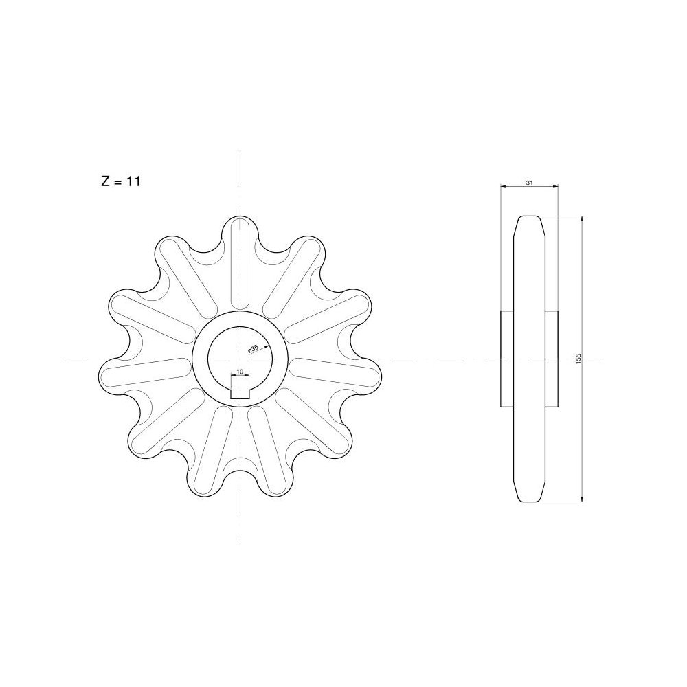 Koło zębate elewatora Z-11, O 35 mm Claas