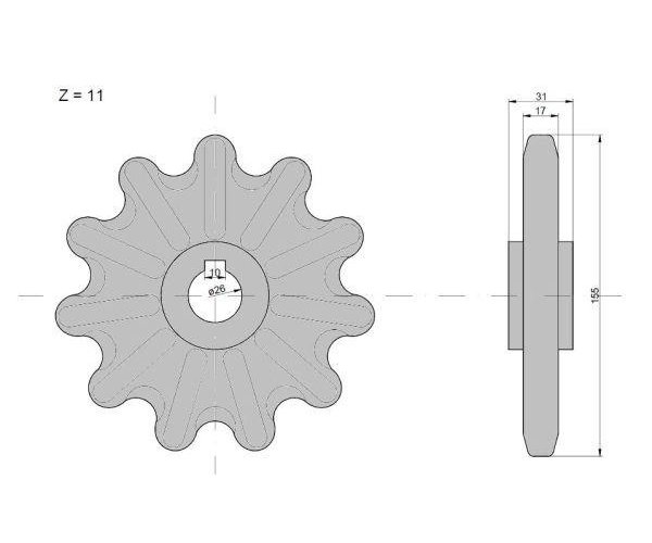 Koło zębate elewatora Z-11, O 26 mm Claas