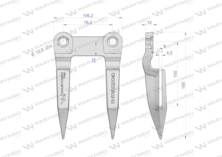 Bagnet palec podwójny hartowany Bizon Rekord 5060020040 5020040R Waryński