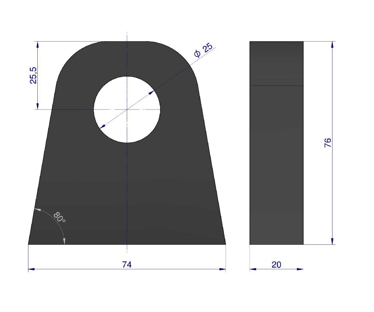 Rygiel ucho łyżki ładowacza fi-25