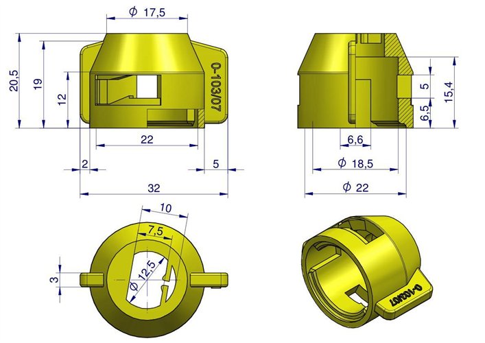 Kołpak żółty 0-103/07 do dyszy szczelinowej Opryskiwacz