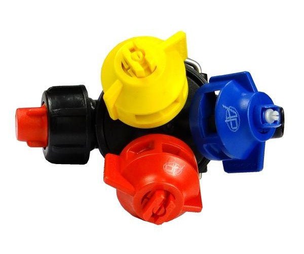 Głowica obrotowa rozpylacz oprawa 08 potrójna przelotowa ze śrubą Opryskiwacz