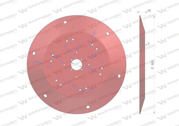 Talerz roboczy Kosiarka rotacyjna 1,85 m gr. 5mm Waryński