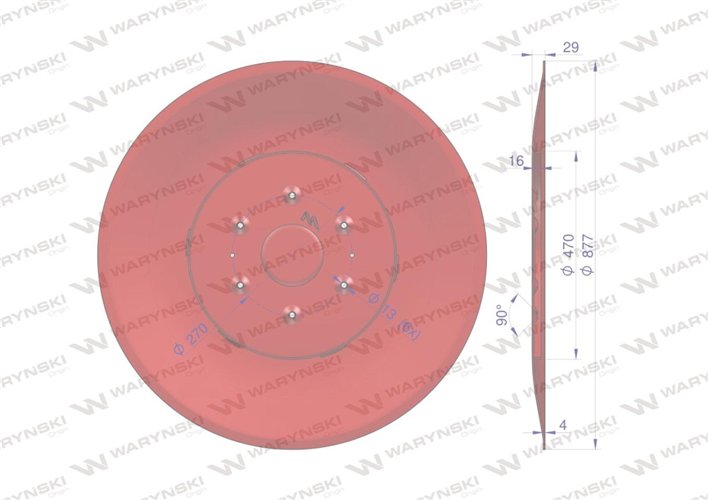 Talerz ślizgowy Kosiarka rotacyjna 1,85 m gr. 4 mm Waryński