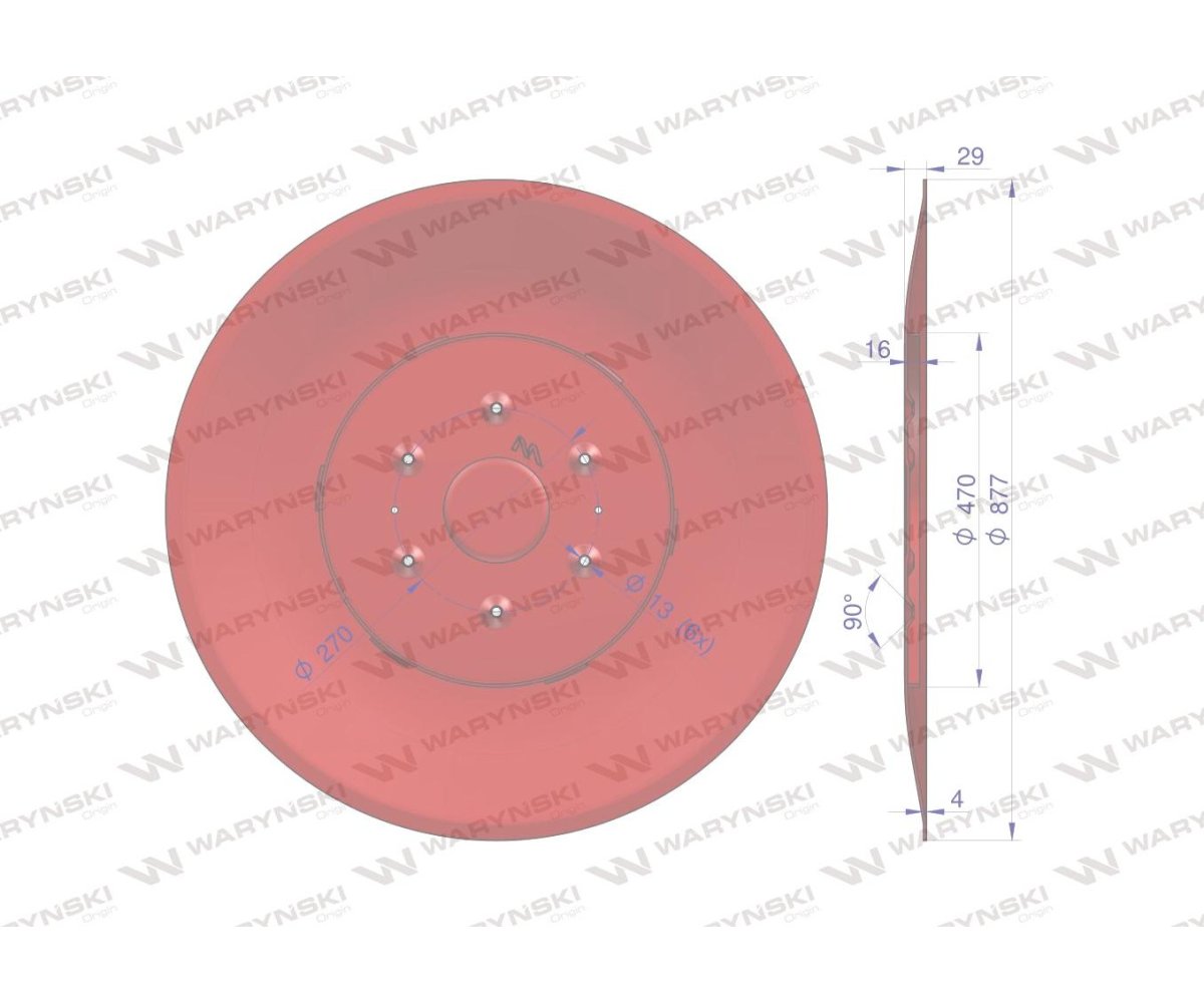 Talerz ślizgowy Kosiarka rotacyjna 1,85 m gr. 4 mm Waryński