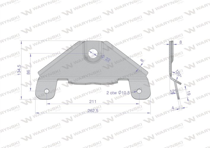 Trzymak noża kosiarka dyskowa zastosowanie Samasz KT 225052700/4 540032000 Waryński
