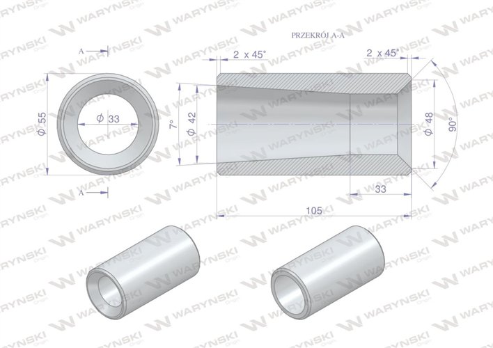 Tuleja zęba ładowacza do zęba 1200 Tur Waryński