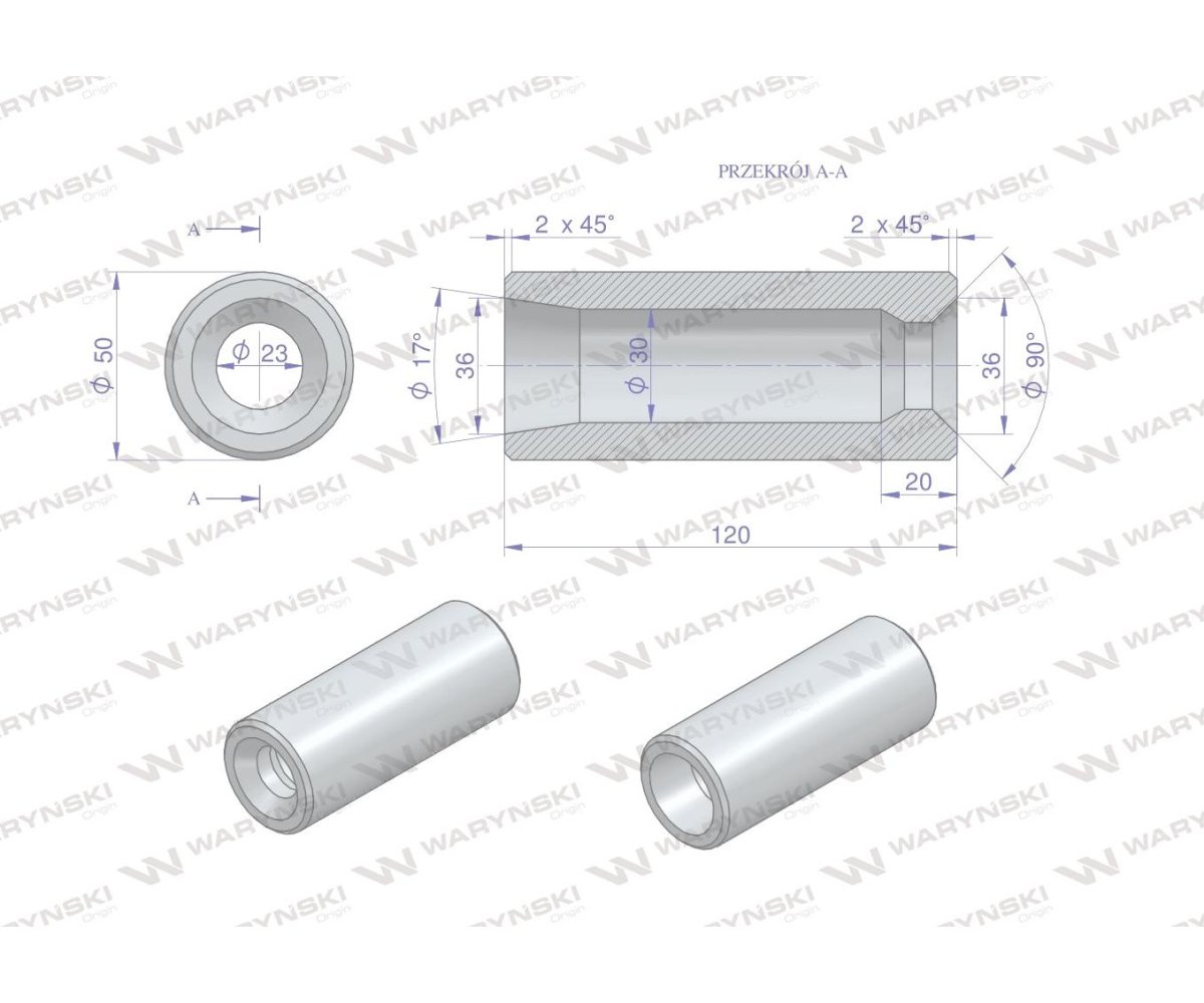 Tuleja zęba ładowacza do zęba 880 Tur Waryński