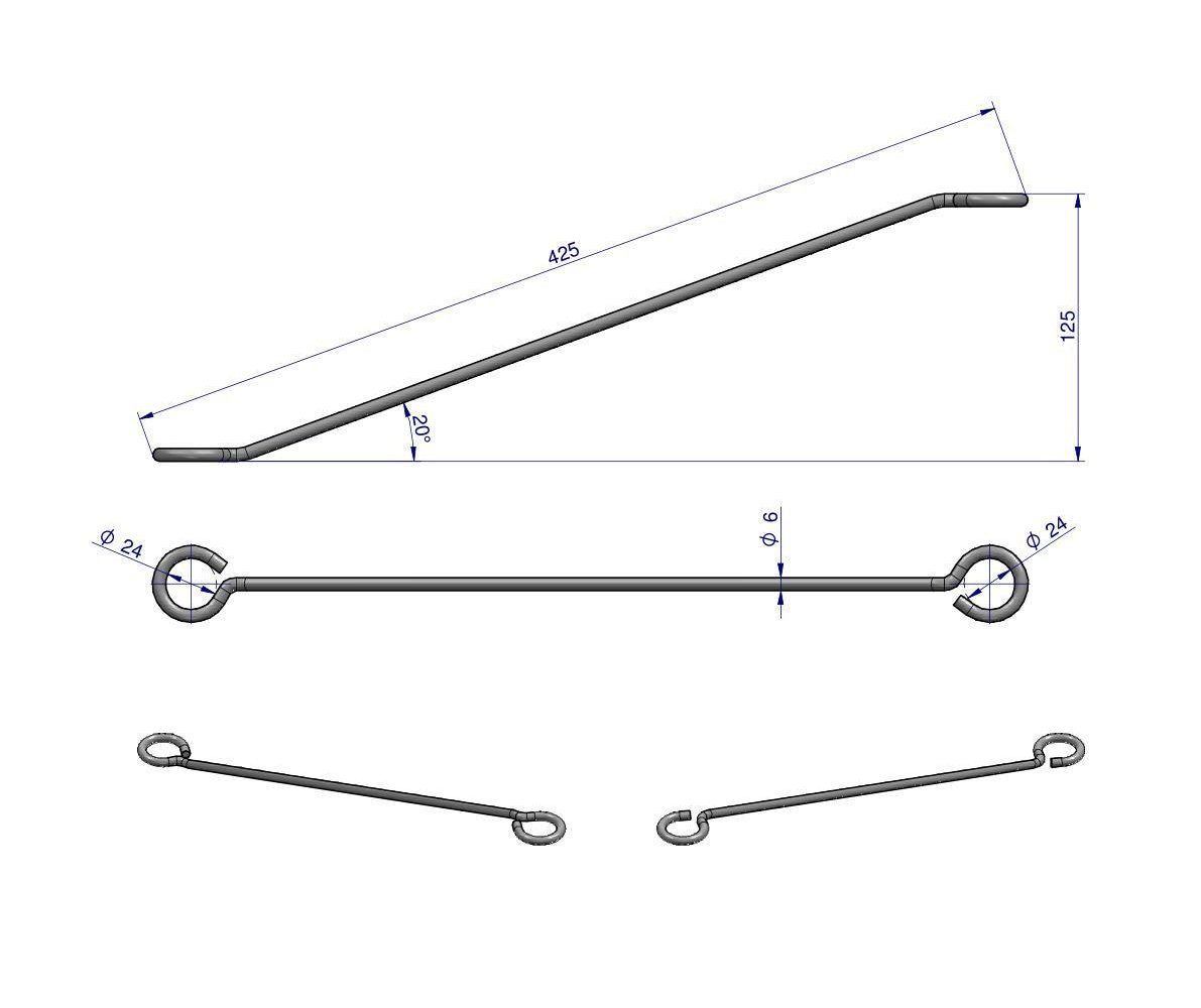 Łącznik krótki Przegrabiarka Pasowa