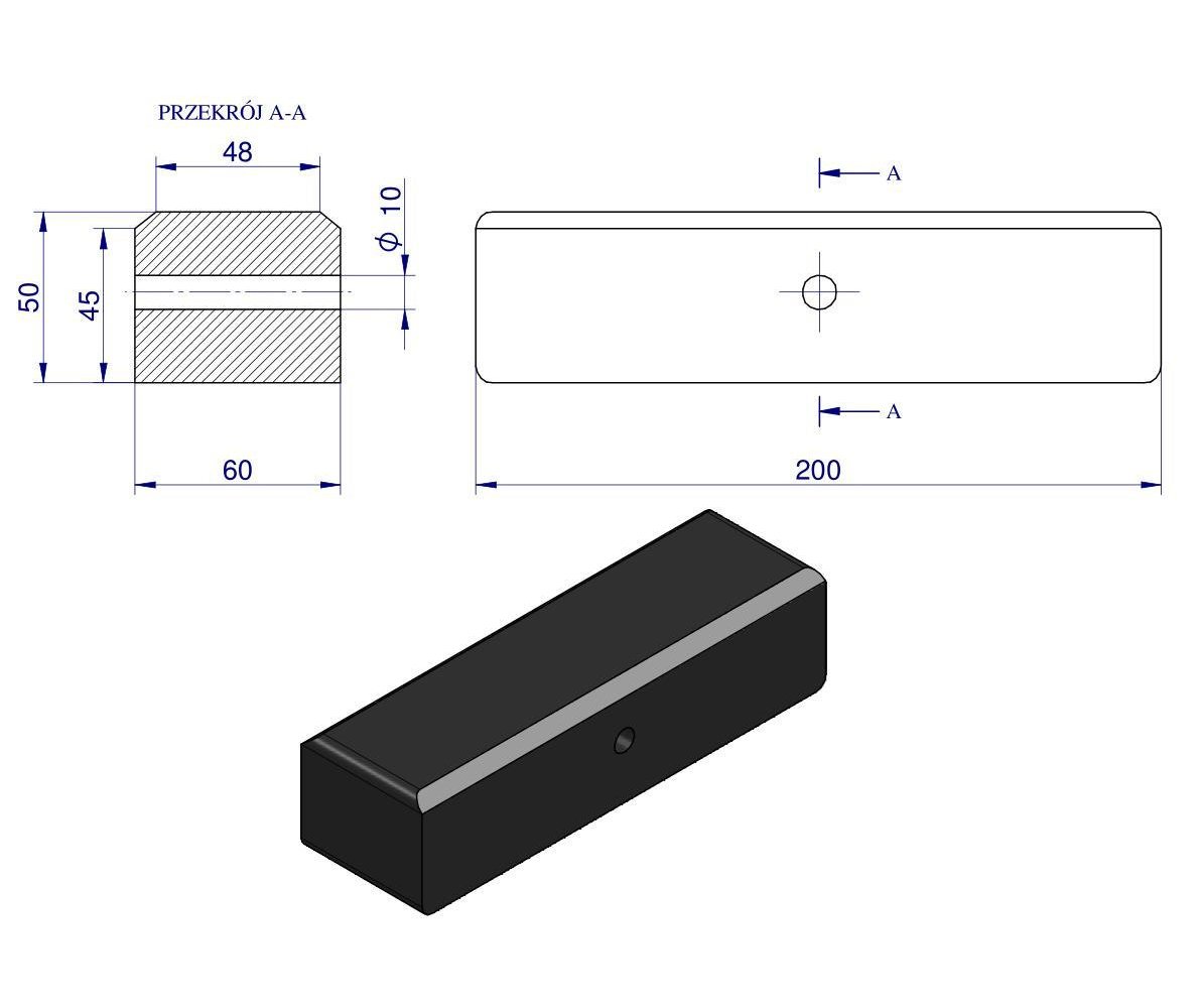 Resor. odbój gumowy 50x60x200 Przyczepa HL 69941225370