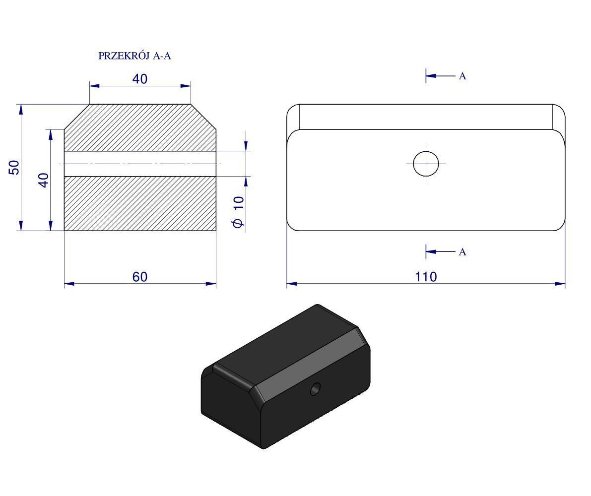 Resor. odbój gumowy 50x60x110 Przyczepa HL 69941225380