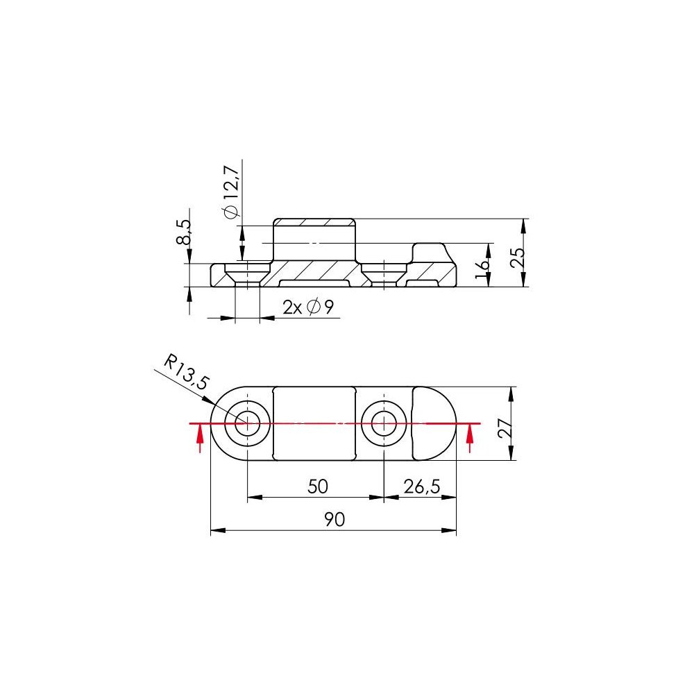Uchwyt UR-90 rozłączny 90 zastosowanie przyczepka SPP