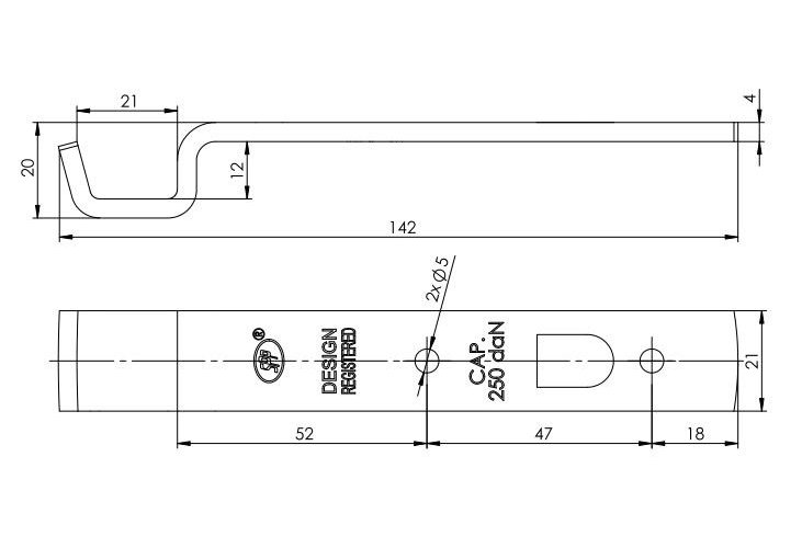 Zaczep spinacza zapinacz Z-05 250kg zastosowanie przyczepka SPP