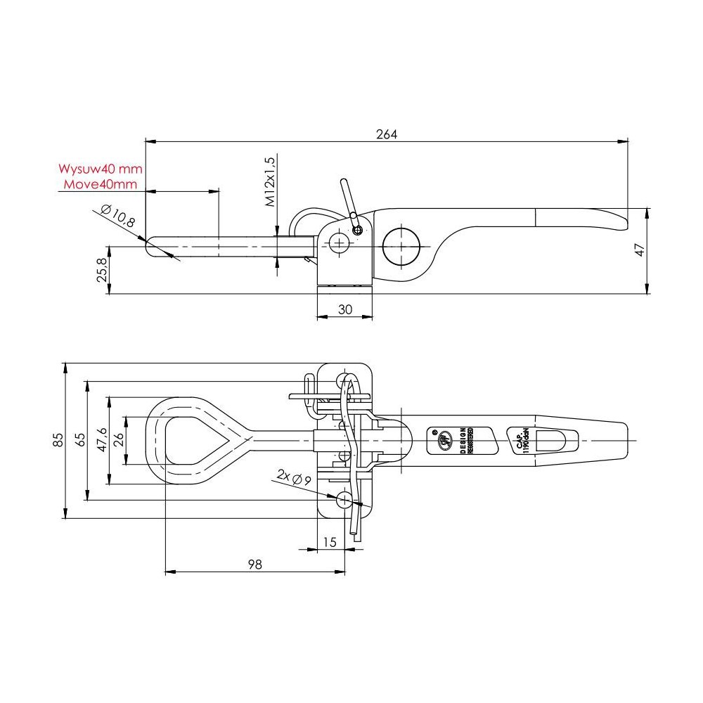 Spinacz zaczep do burt ZB-15 1190kg zastosowanie przyczepka SPP