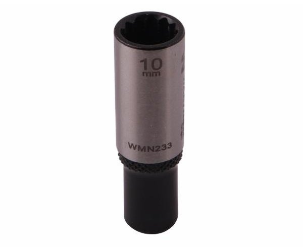 Nasadka dwunastokątna 1/4". 10 mm. długa. CrV50BV30. DIN 3124. Waryński