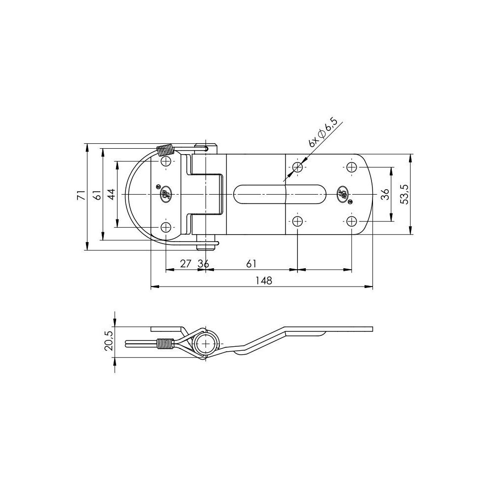 Zawias z kabłąkiem ZW-03.115A zastosowanie przyczepka SPP