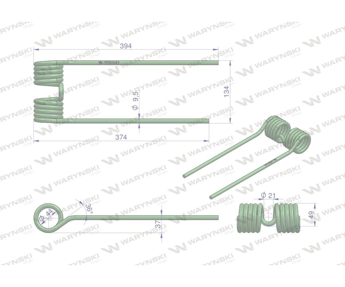 Palec przetrząsarka prawy zastosowanie Krone WARYŃSKI 153014.1