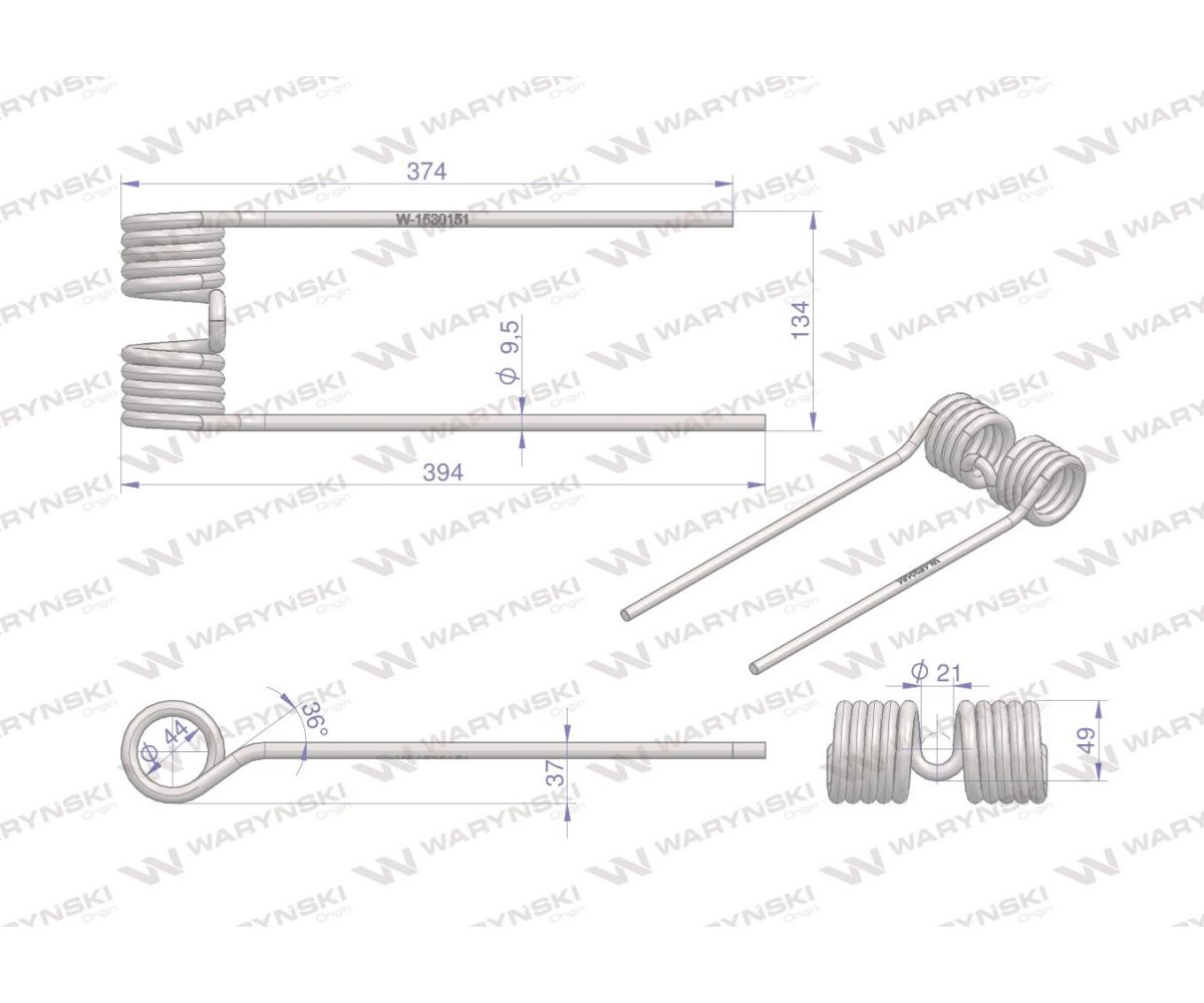 Palec przetrząsarka lewy zastosowanie Krone WARYŃSKI