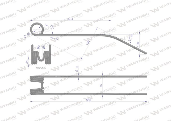 Palec zgrabiarka zastosowanie Deutz Fahr WARYŃSKI W-16606394