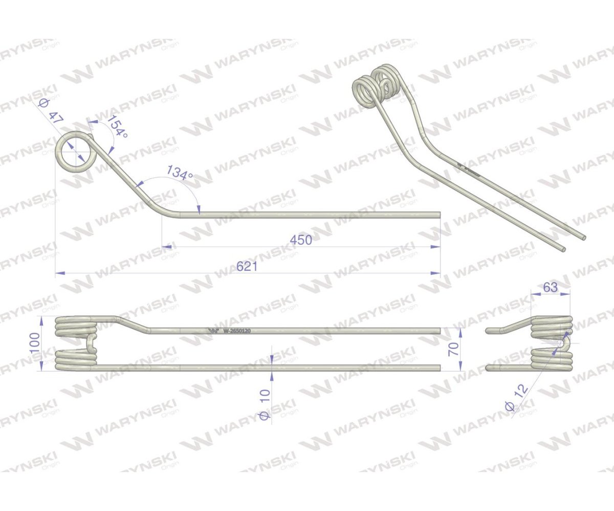 Palec zgrabiarki pokosowej zastosowanie Krone Waryński