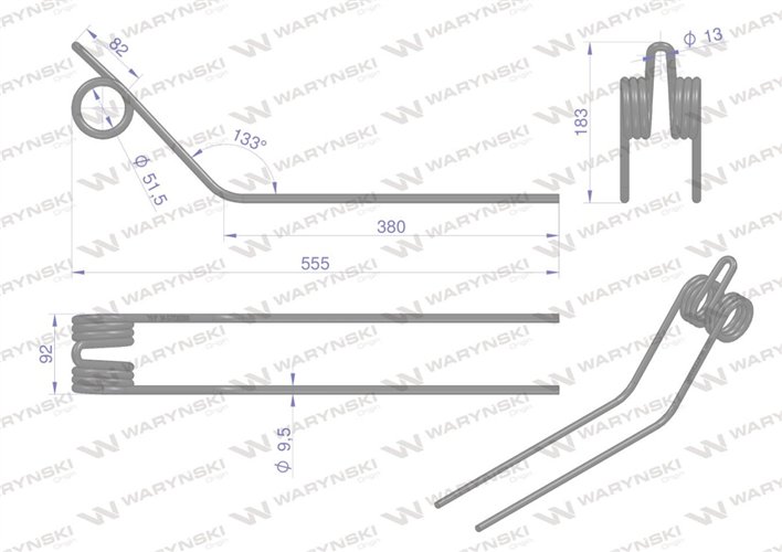 Palec zgrabiarki pokosowej zastosowanie Kuhn Waryński