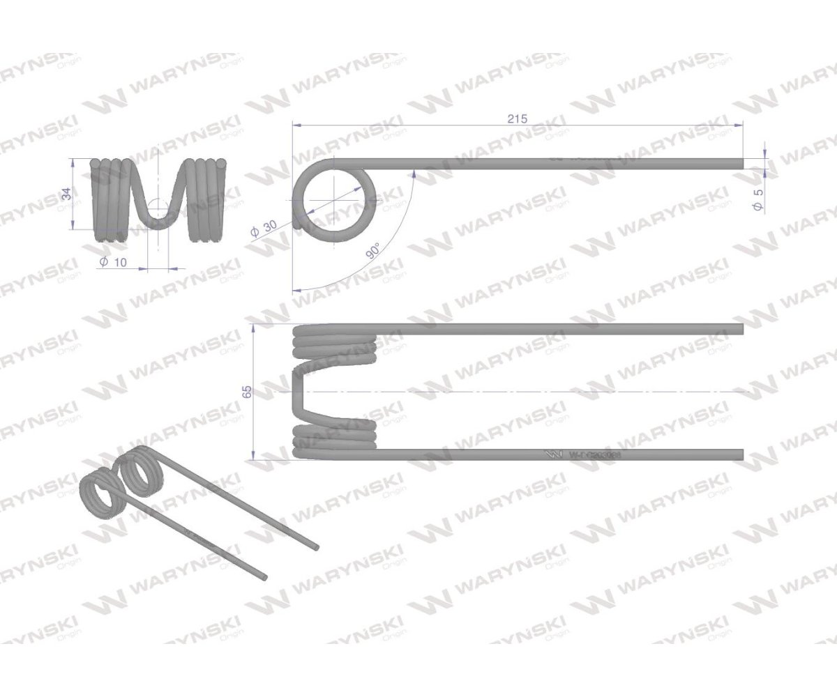 Palec podbieracza zastosowanie John Deere DC203086 Waryński