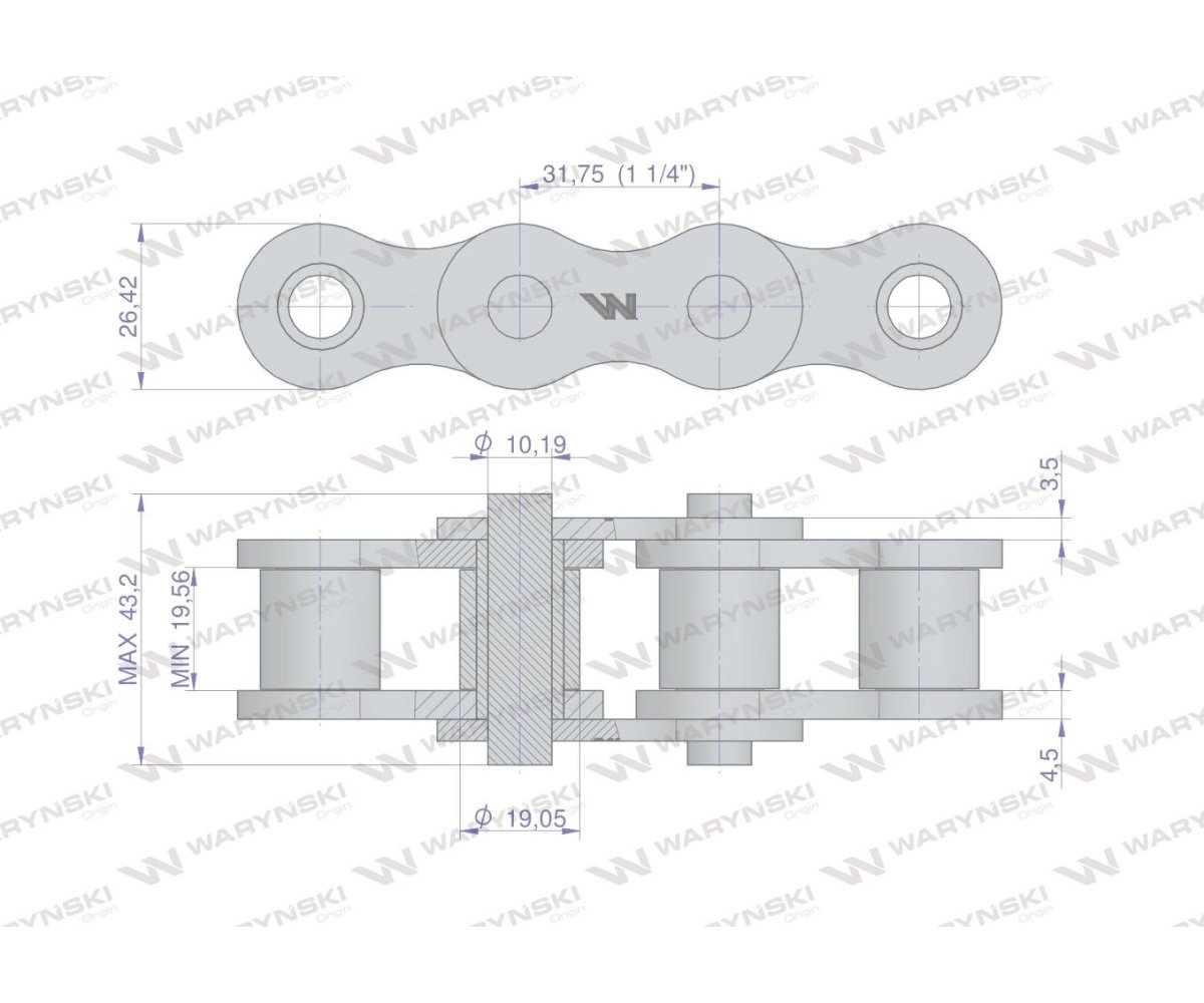 Łańcuch 20B-1-3Ps naprawczy zastosowanie Prasa Rolująca Krone 9206070 Waryński