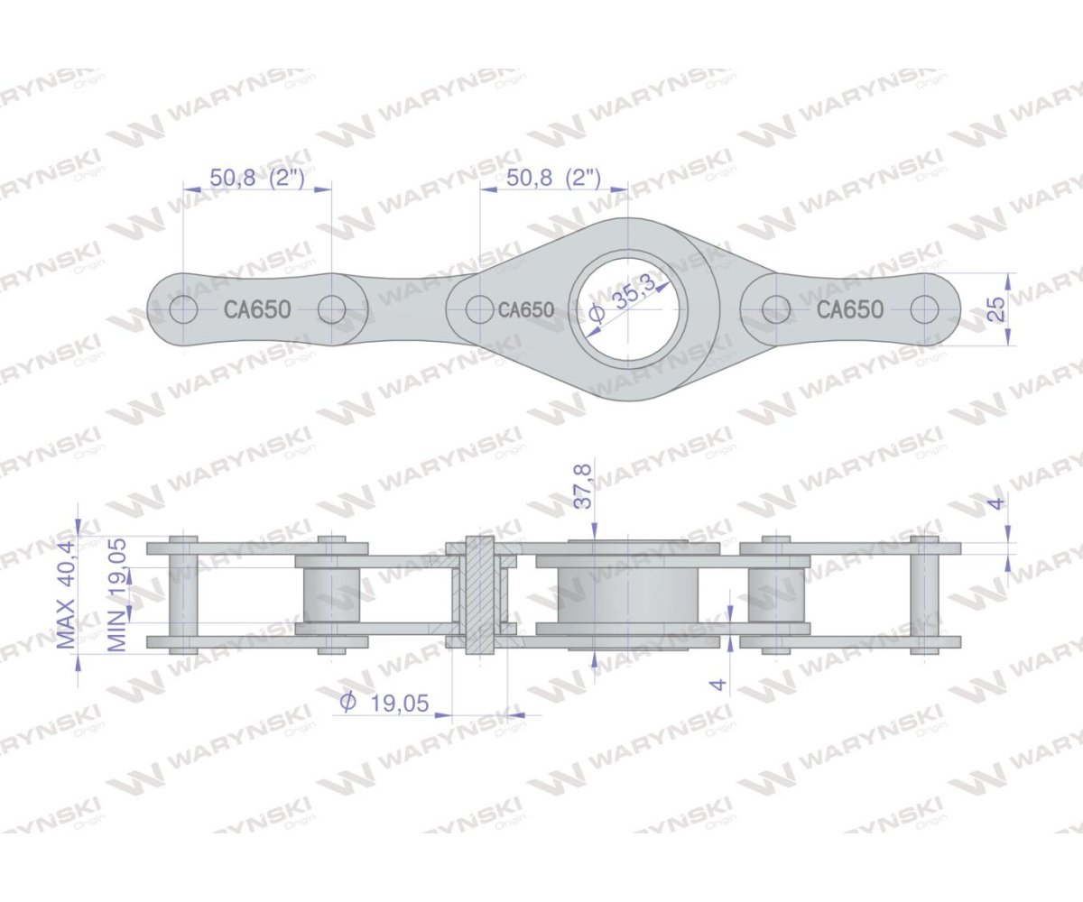 Łańcuch CA650-1 128 ogniw 32 belek zastosowanie Prasa Zwijka Sipma5269077502 5269077500 Waryński