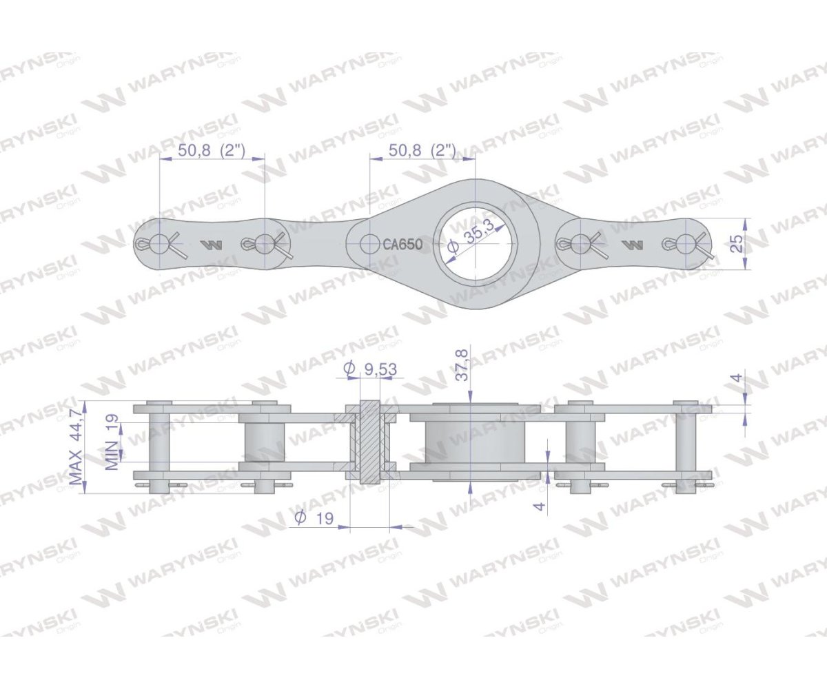 Łańcuch CA650-1 132 ogniw 33 belki zastosowanie Prasa Zwijka WARFAMA Z-543 Waryński