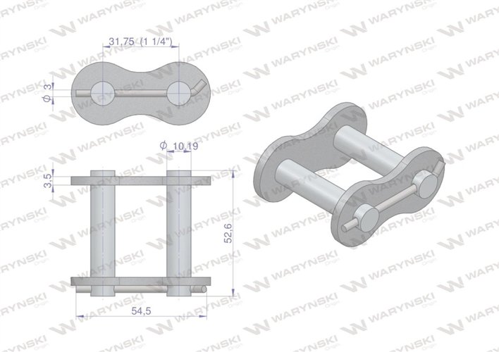 Zamek 20BF16-01 z zawleczką zastosowanie Prasa Rolująca Krone 9222960 Waryński ( sprzedawany po 100 )