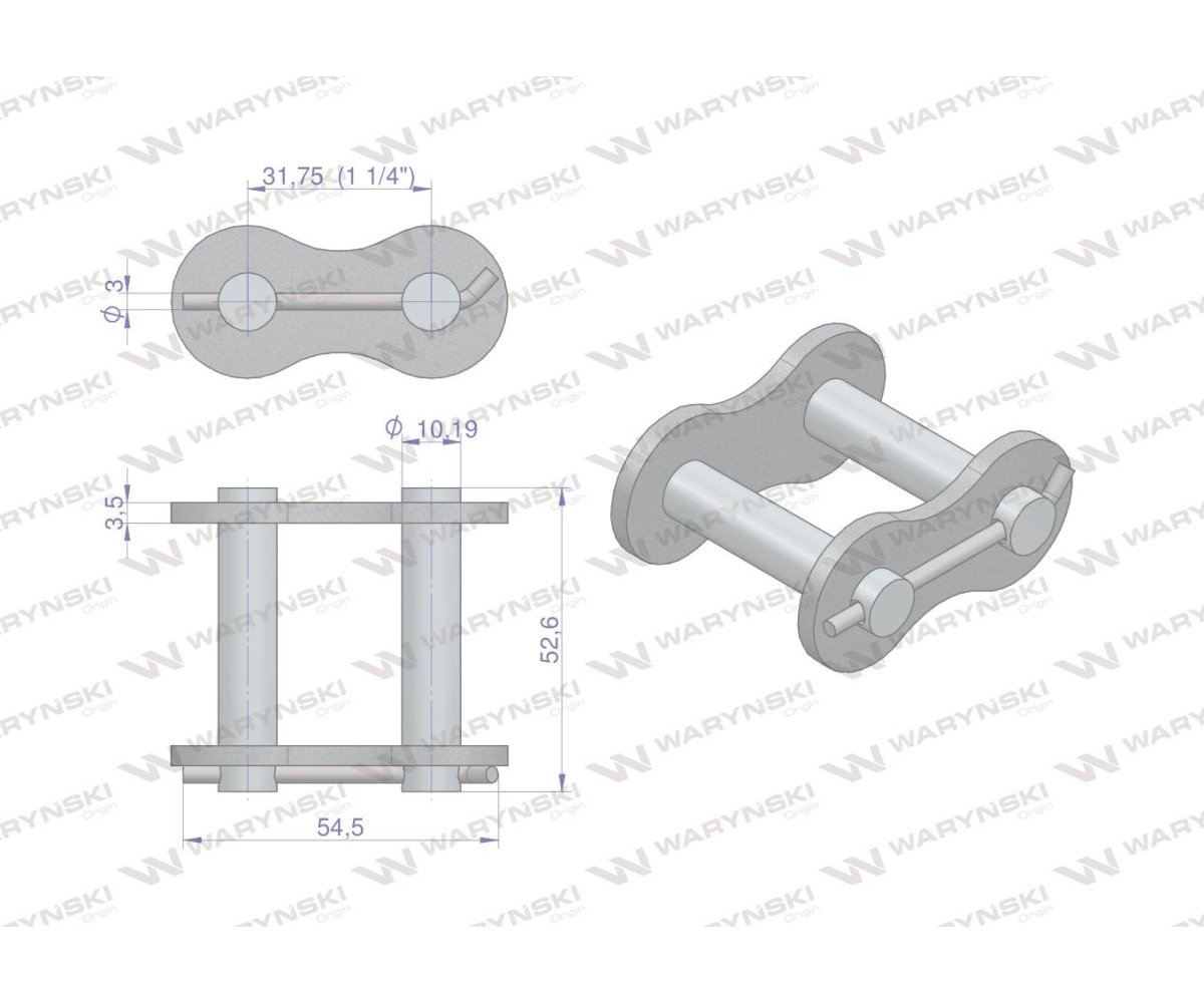 Zamek 20BF16-01 z zawleczką zastosowanie Prasa Rolująca Krone 9222960 Waryński ( sprzedawany po 100 )