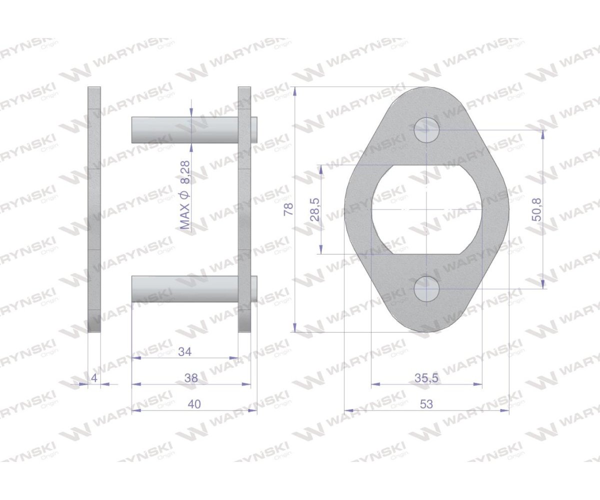 Zamek 216B spinka ogniwo duże z otworem zastosowanie Prasa Rolująca Krone 9220070 Waryński