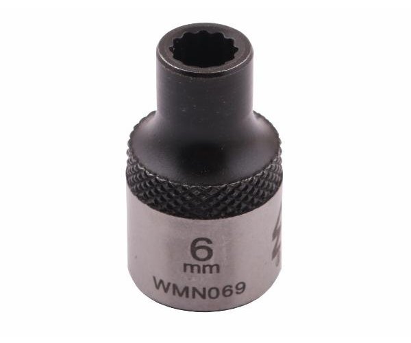 Nasadka dwunastokątna 3/8". 6 mm. CrV50BV30. DIN 3124. Waryński