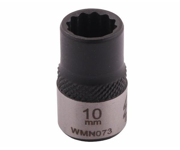 Nasadka dwunastokątna 3/8". 10 mm. CrV50BV30. DIN 3124. Waryński