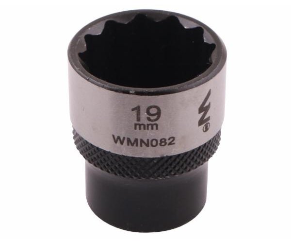 Nasadka dwunastokątna 3/8". 19 mm. CrV50BV30. DIN 3124. Waryński