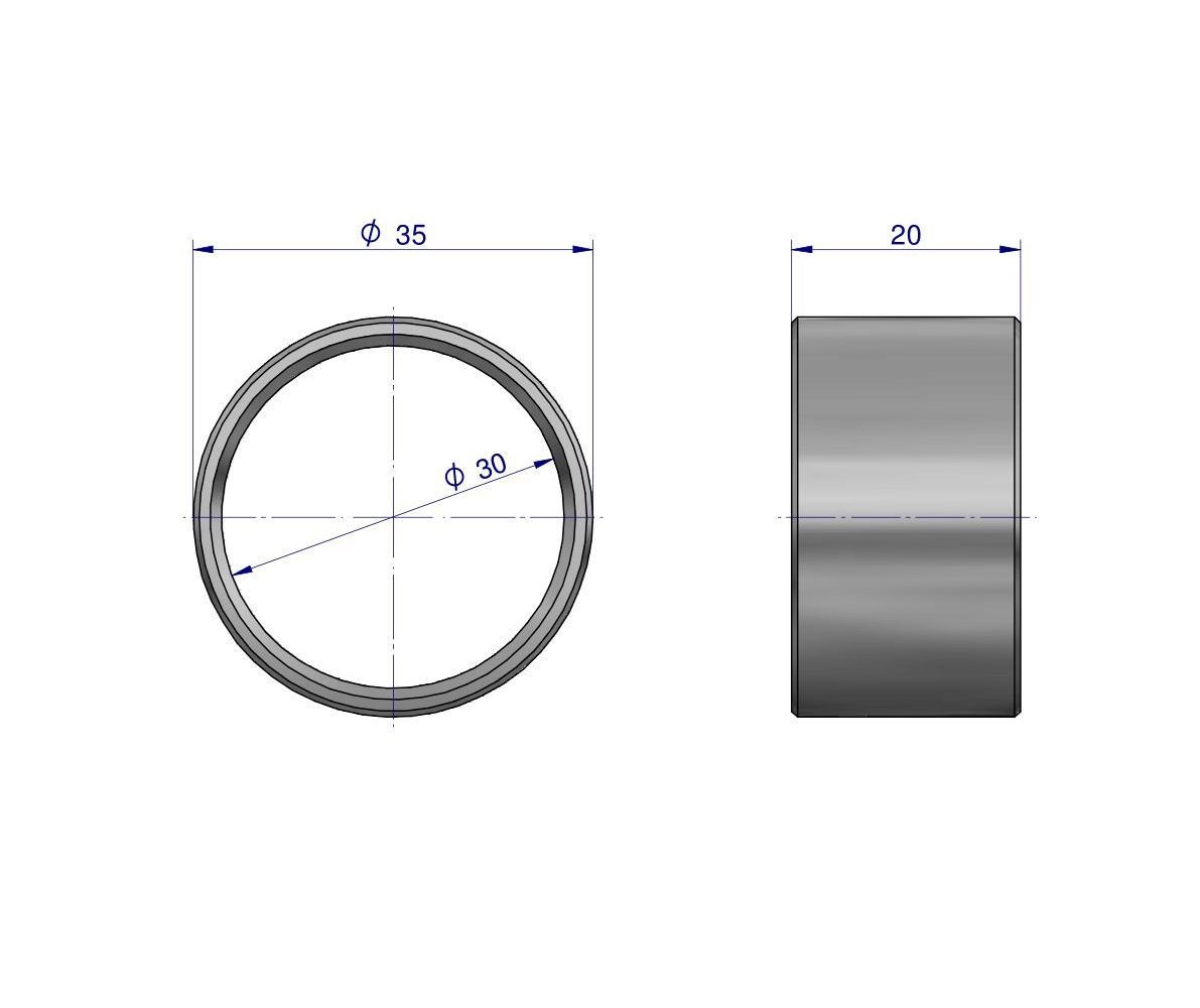 Tulejka stalowa dystansowa 35x30x20 Rozrzutnik
