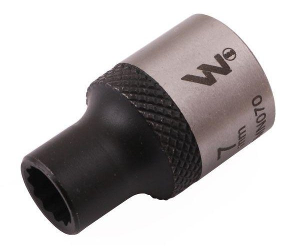 Nasadka dwunastokątna 3/8". 7 mm. CrV50BV30. DIN 3124. Waryński