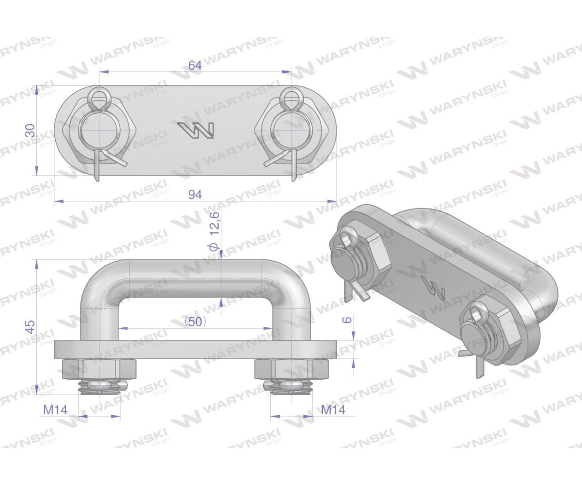 Ogniwo łańcucha podłogowego 14x50 kpl. utwardzone zastosowanie Rozrzutnik Tytan WARYŃSKI (sprzedawane po 2)