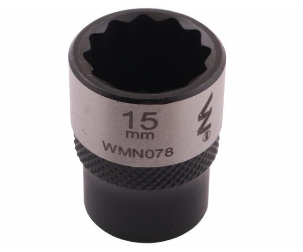 Nasadka dwunastokątna 3/8". 15 mm. CrV50BV30. DIN 3124. Waryński