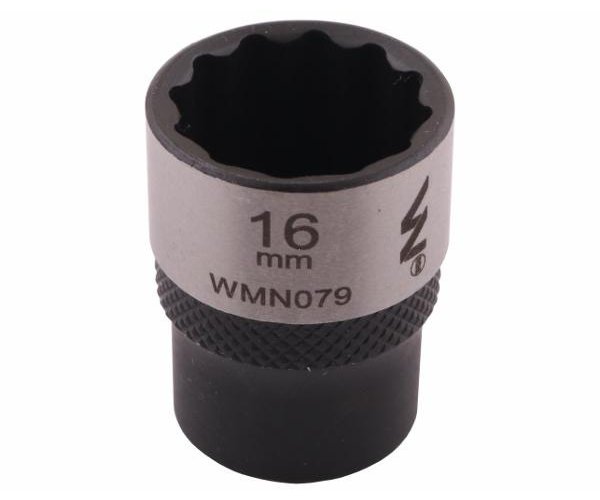 Nasadka dwunastokątna 3/8". 16 mm. CrV50BV30. DIN 3124. Waryński