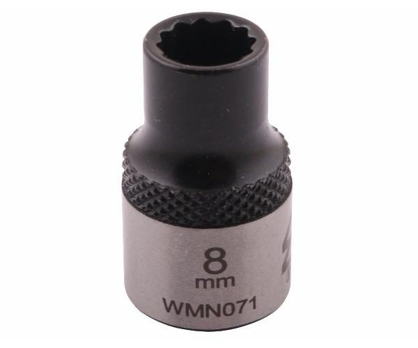 Nasadka dwunastokątna 3/8". 8 mm. CrV50BV30. DIN 3124. Waryński