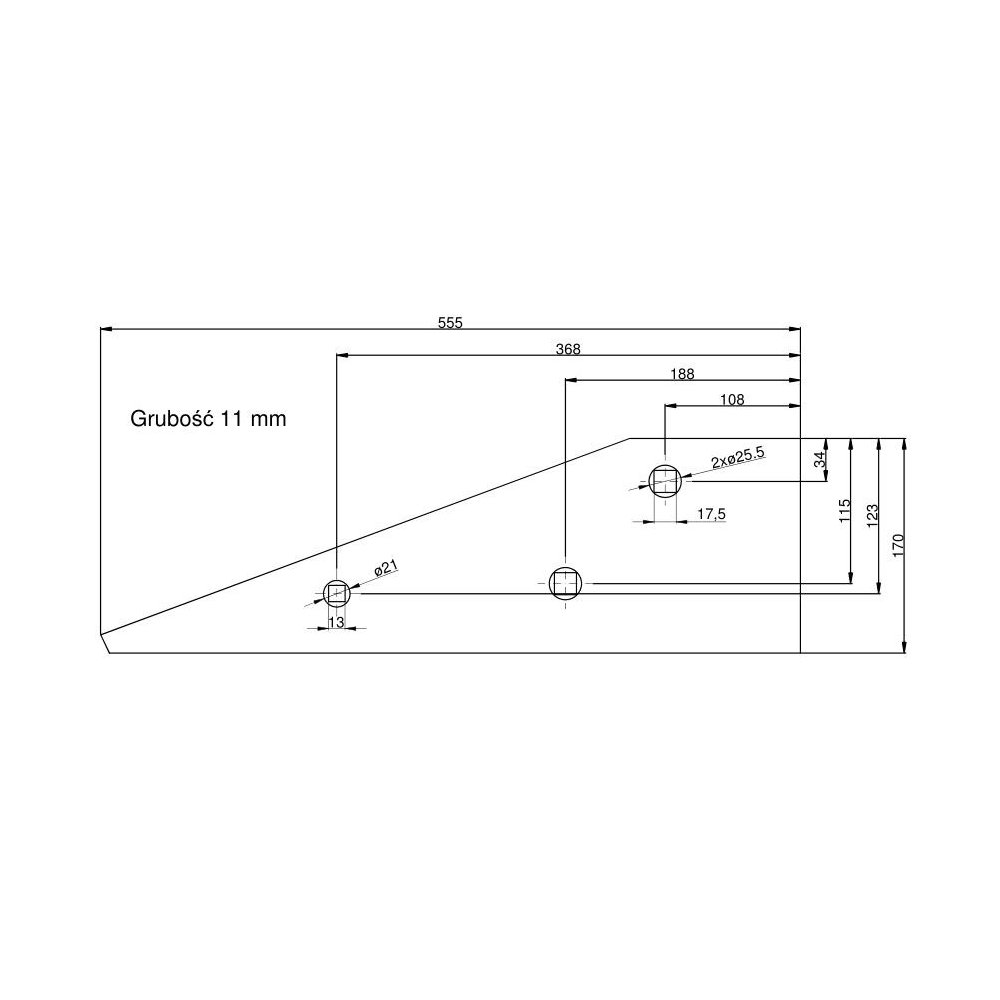 Płoza krótka Kverneland Vulcan