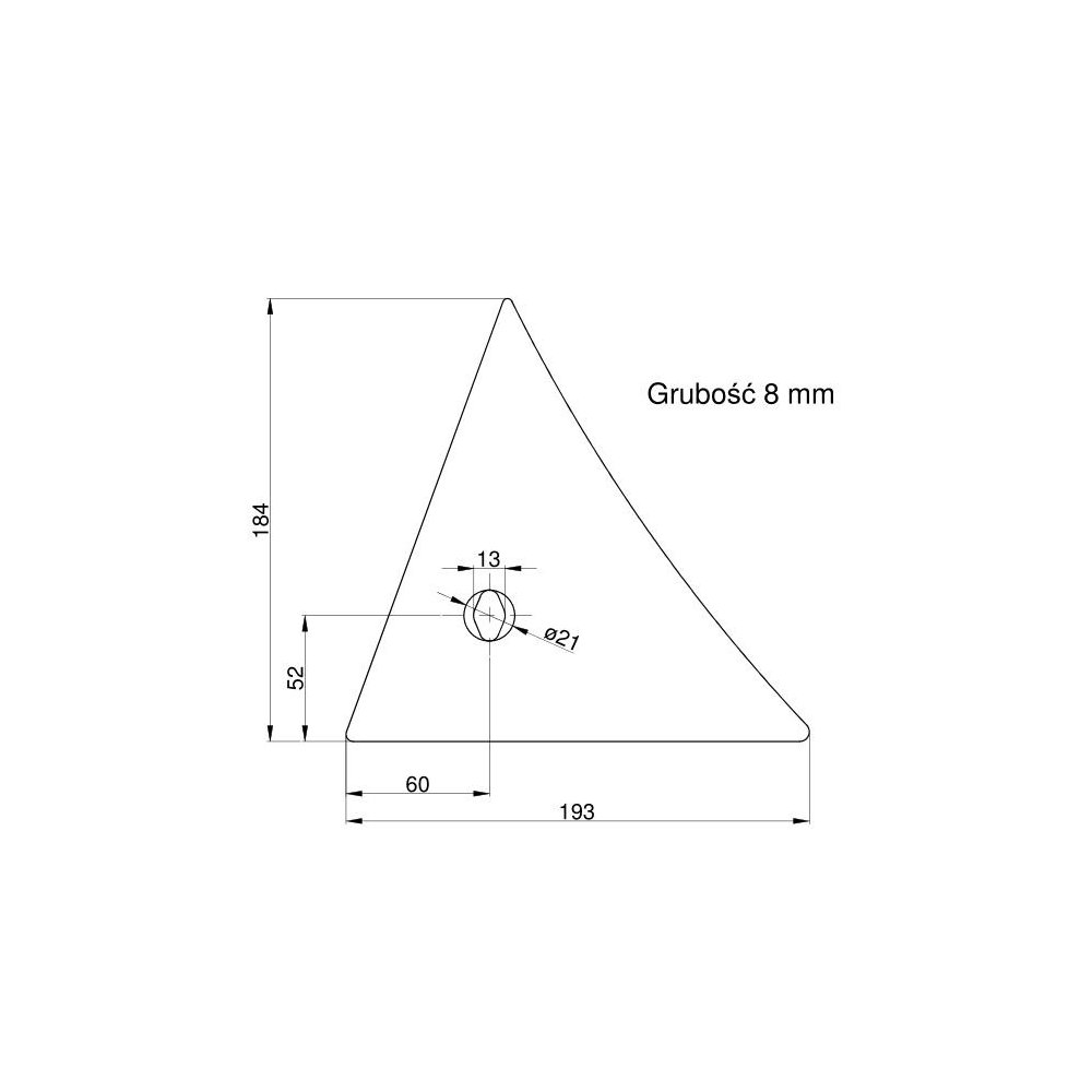 Pierś odkładni prawa jednootworowa Kverneland Vulcan pasuje śruba M12X35NOS - 1 szt.