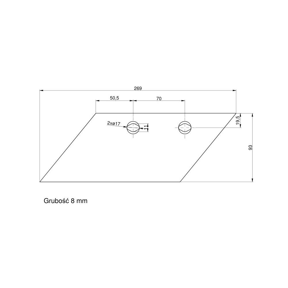 Lemiesz przedpłużka lewy Kverneland. Vulcan