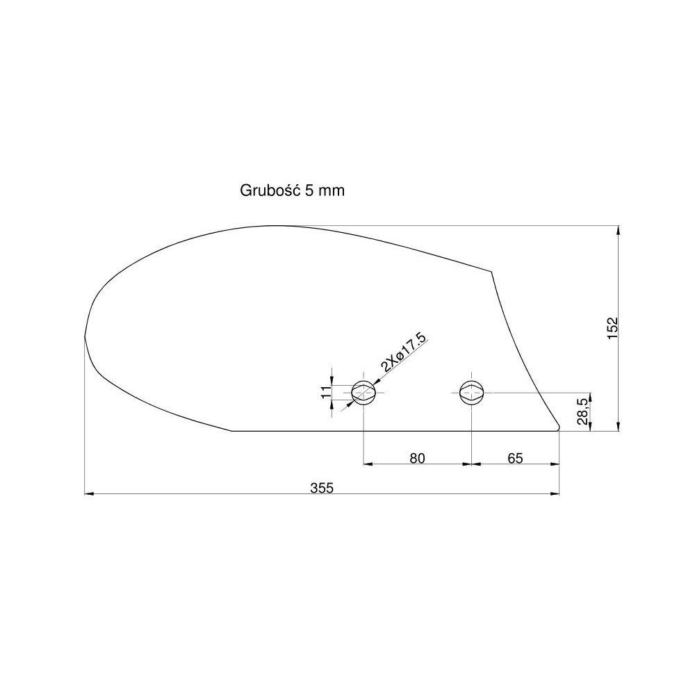 Odkładnia przedpłużka prawa Kverneland Vulcan