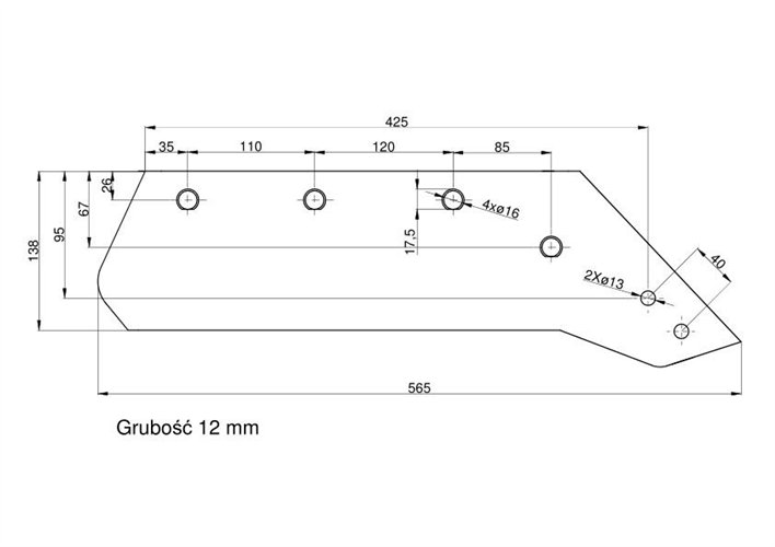 Eurolemiesz prawy 16" Kverneland Kraj