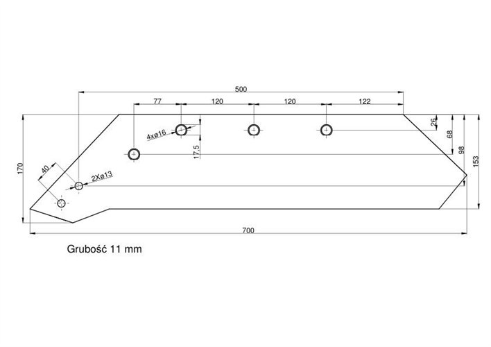 Eurolemiesz lewy 20" Kverneland Vulcan
