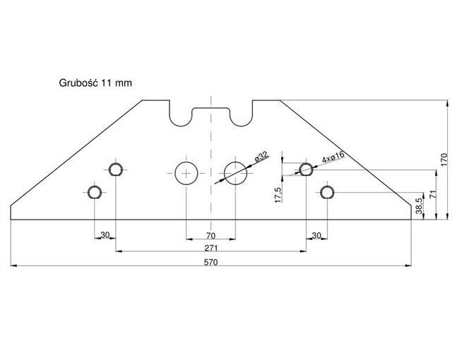 Płoza krótka obracalna P&L Kverneland Vulcan pasuje śruba M14X34OV1 - 2 szt.