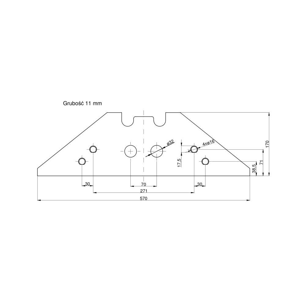 Płoza krótka obracalna P&L Kverneland Vulcan pasuje śruba M14X34OV1 - 2 szt.