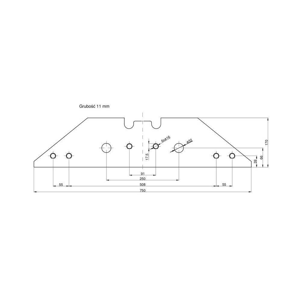 Płoza długa obracalna P&L Kverneland Vulcan pasuje śruba M14X34OV1 - 2 szt.